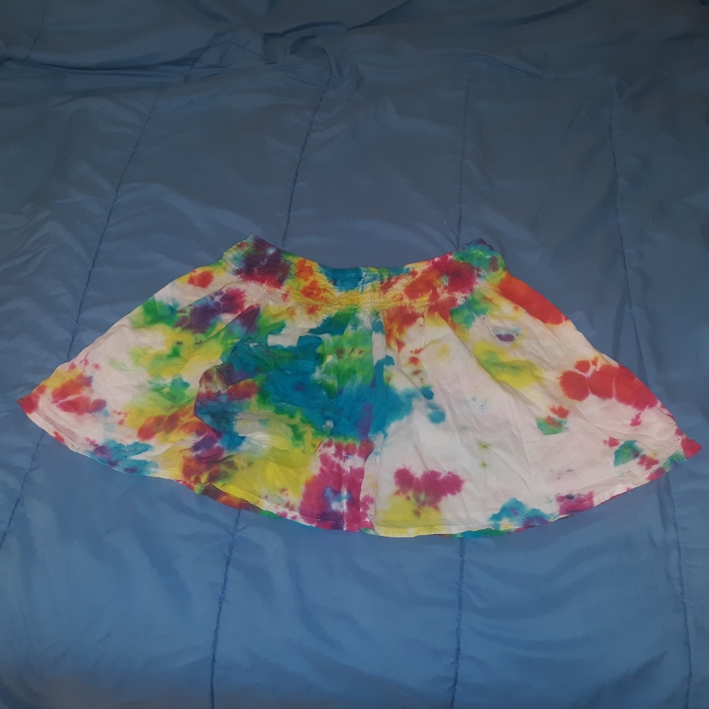 L.E.I. Multicolor Rainbow Tie Dye Cotton Circle Skirt Size M